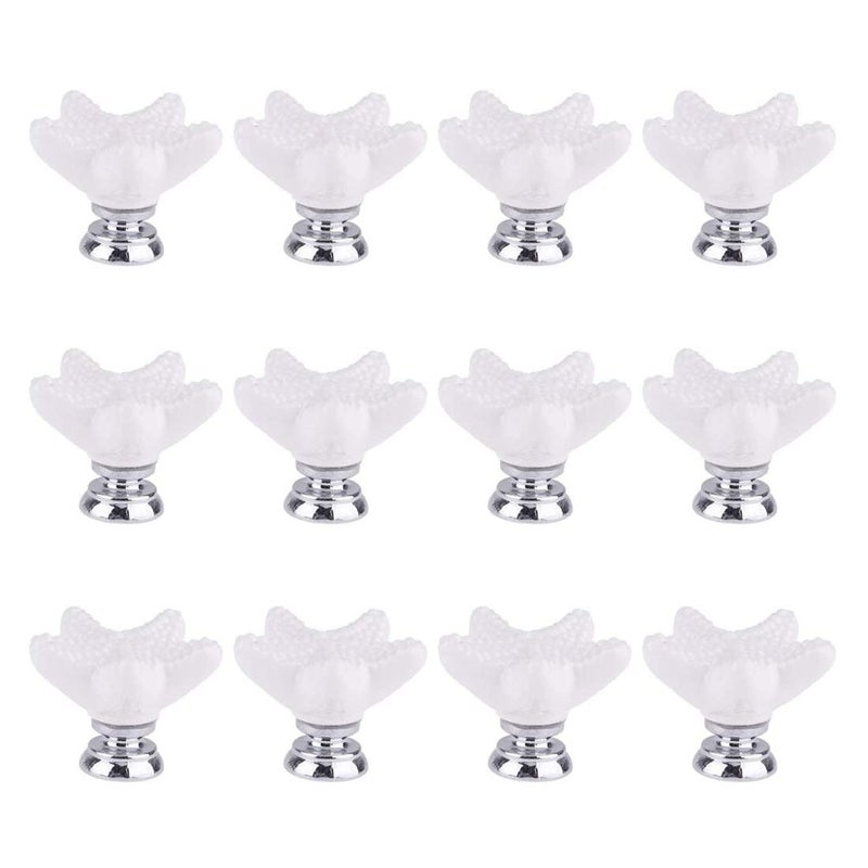 Joyindecor Ceramic Starfish Drawer Pulls Handles for Dresser Cupboard Wardrobe Cabinets Kitchen, Beach/Ocean Theme Cabinet Knobs, Sea Star Nautical Dresser Knobs, 12 Pack (White) - Image 1